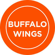 Buffalo Wings Icon Labels 1" Circle, Buffalo Wings Stickers