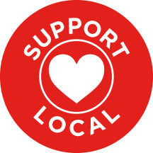 Support Local Icon Labels 1" Circle, Support Local Stickers