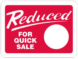 Reduced For Quick Sale Labels, Reduced For Quick Sale Stickers