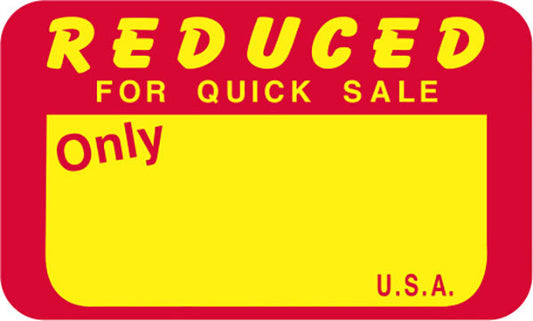 Reduced For Quick Sale Labels (Write On)/Stickers