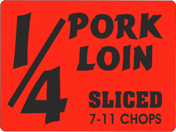 1/4 Pork Loin Label 7 to 11 Chops, ScaleLabels.com Labels for Pork Packages