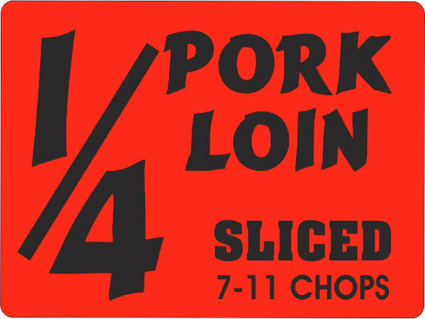 1/4 Pork Loin Label 7 to 11 Chops Label, Stickers