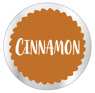 Clear Cinnamon Flavor Labels, Cinnamon Flavor Stickers