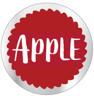 Clear Apple Flavor Labels, Apple Flavor Stickers