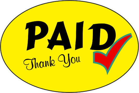 Paid Thank You Labels, Paid Thank You Stickers