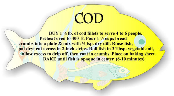 Cod Recipe Label, ScaleLabels.com Cod, Fish and Seafood Recipe Labels