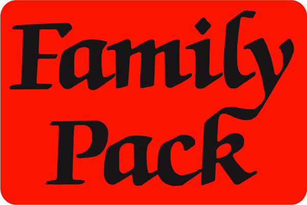 Family Pack Labels, Family Pack Stickers