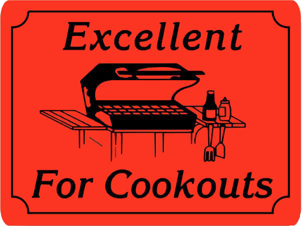 Excellent For Cookouts DayGlo Labels, Stickers