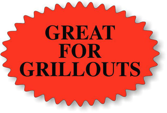 Great For Grillouts DayGlo Labels, Great for Grillout Stickers