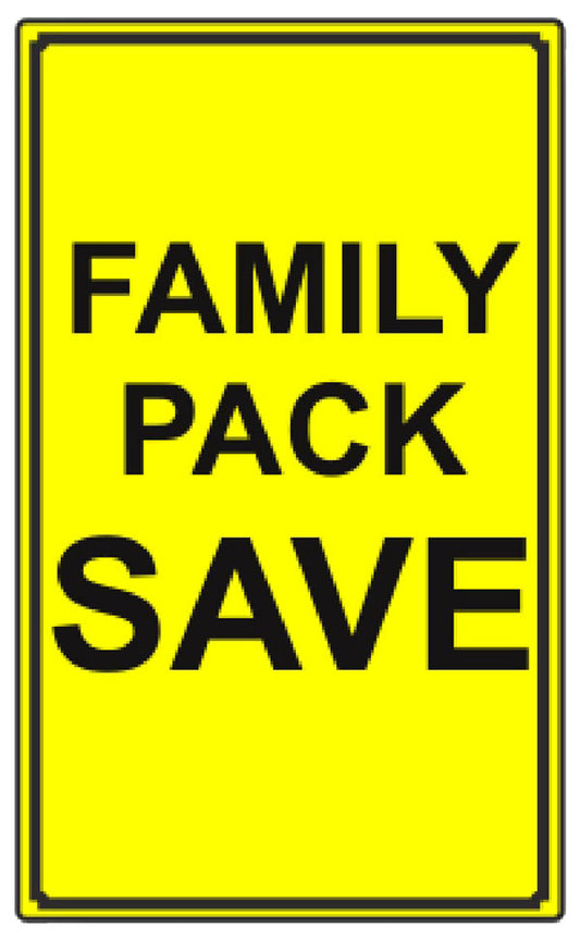 Family Pack Save Labels, Family Pack Stickers