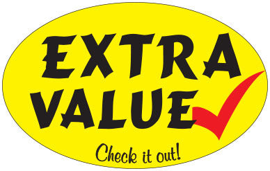 Extra Value Stickers, Extra Value Labels 500/Roll – ScaleLabels.com