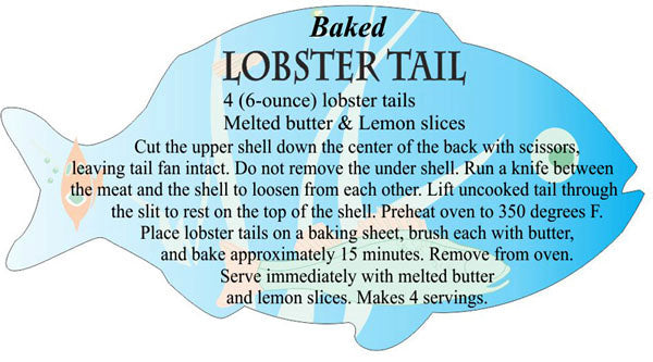 Baked Lobster Tail Recipe Labels, Lobster Recipe Stickers