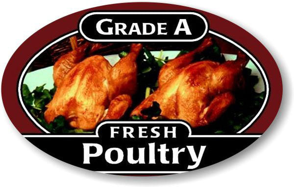 Grade A Fresh Poultry Labels, Grade A Fresh Poultry Stickers