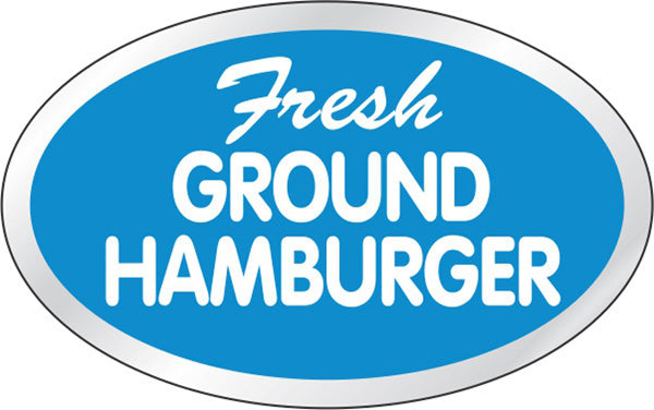Fresh Ground Hamburger Foil Labels, Stickers