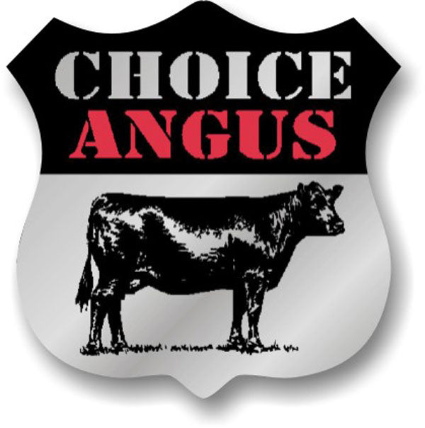 Choice Angus Foil Beef Shield Labels, Stickers