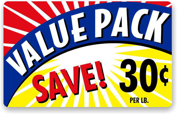 Value Pack Save 30 Cents Per Lb Labels, Stickers