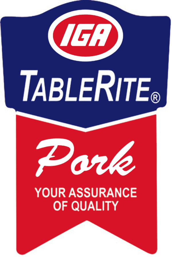 IGA TableRite Pork Ribbon Labels, IGA Pork Stickers
