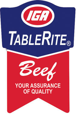 IGA TableRite Beef Ribbon Labels, IGA Beef Stickers