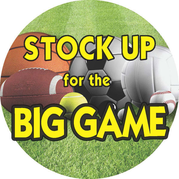 3" Stock Up for the Big Game Labels