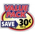 Value Pack Save 30 Cents Per LB Oval Labels, Stickers