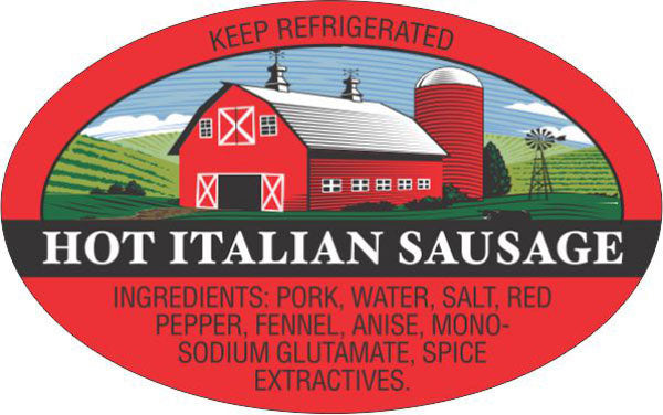 Witt's Hot Italian Sausage Labels, Witt's Sausage Stickers
