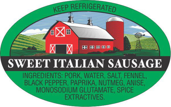 Witt's Sweet Italian Ingredient Sausage Labels, Stickers