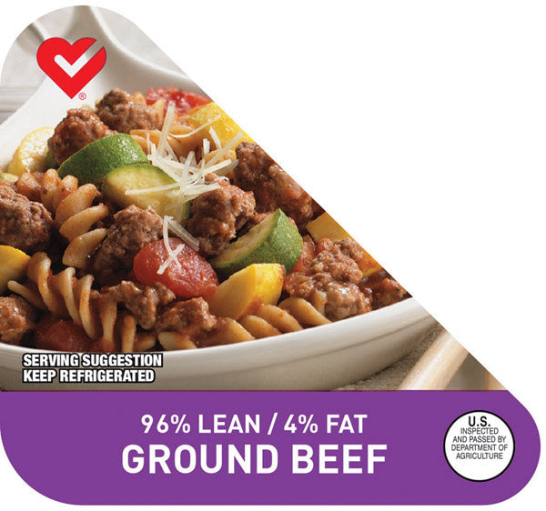 96% Lean 4% Fat Ground Beef Package Corner Labels