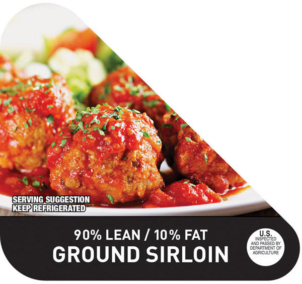 90% Lean 10% Fat Ground Beef Package Corner Labels