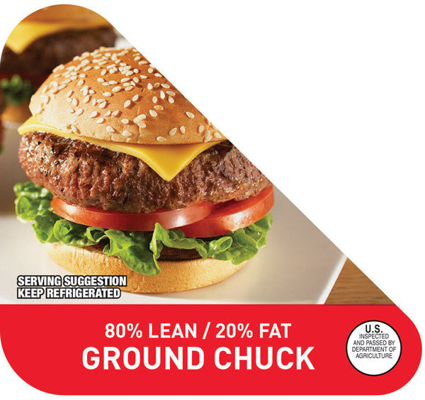 80% Lean 20% Fat Ground Package Corner Beef Labels