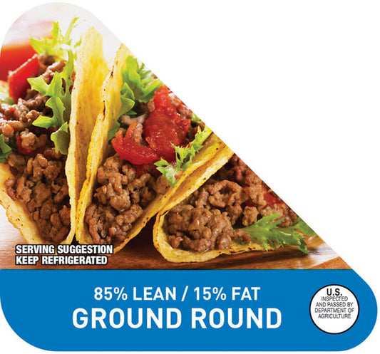 85% Lean 15% Fat Ground Beef Package Corner Labels
