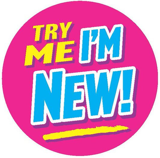 Try Me, I'm New 2" Circle Labels, Try Me, I'm New Stickers