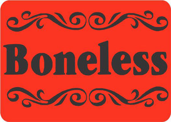 Boneless DayGlo Label, Boneless Stickers