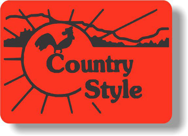 Country Style DayGlo Labels, Country Style Stickers