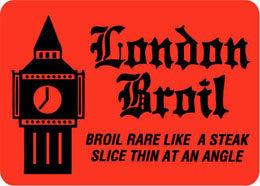London Broil DayGlo Labels, Stickers