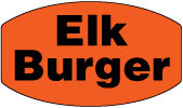 Elk Burger Dayglo Labels, Elk Burger Stickers 1000/Roll