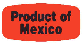 Product of Mexico Dayglo Labels, Mexico Stickers