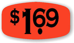 $1.69 Price Labels, $1.69 Price Stickers 1000/Roll
