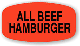 All Beef Hamburger Dayglo Labels, All Beef Hamburger Stickers