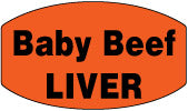 Baby Beef Liver Dayglo Labels, Baby Beef Stickers 1000/Roll