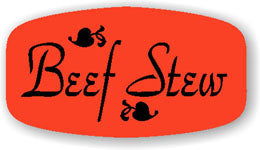 Beef Stew Dayglo Labels, Beef Stew Stickers 1000/Roll