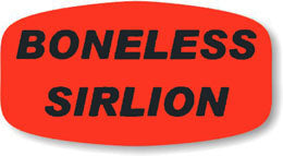 Boneless Sirloin DayGlo Label, Stickers