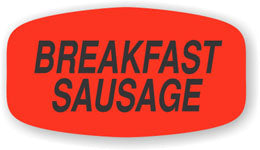 Breakfast Sausage Dayglo Labels, Breakfast Sausage Stickers