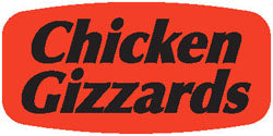 Chicken Gizzards Dayglo Labels, Chicken Gizzard Stickers