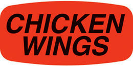 Chicken Wings Dayglo Labels, Chicken Wings Stickers