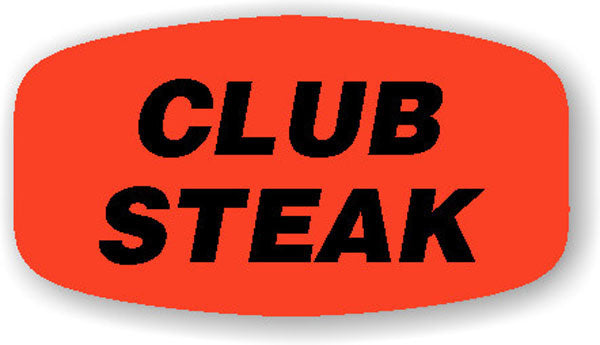Club Steak DayGlo Labels, Stickers
