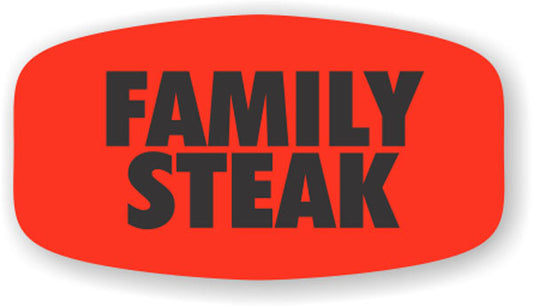 Family Steak DayGlo Labels, Stickers