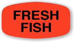 Fresh Fish DayGlo Label, Fresh Fish Stickers