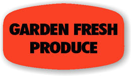 Garden Fresh Produce DayGlo Labels, Garden Fresh Stickers