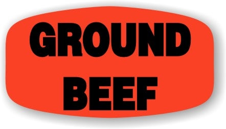 Ground Beef DayGlo Labels, Stickers