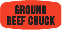 Ground Beef Chuck DayGlo Labels, Stickers